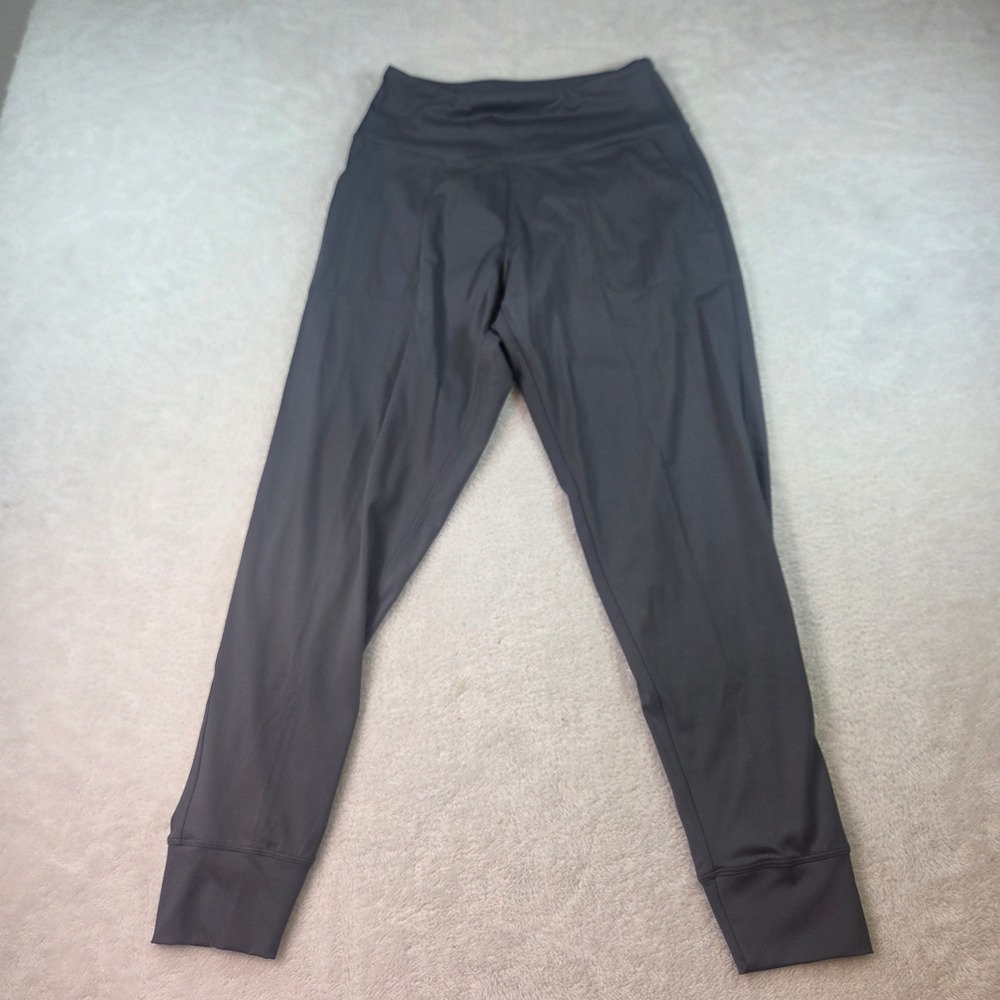 Unbranded Womens Charcoal Gray High Waisted Athletic Joggers Size Small Pockets